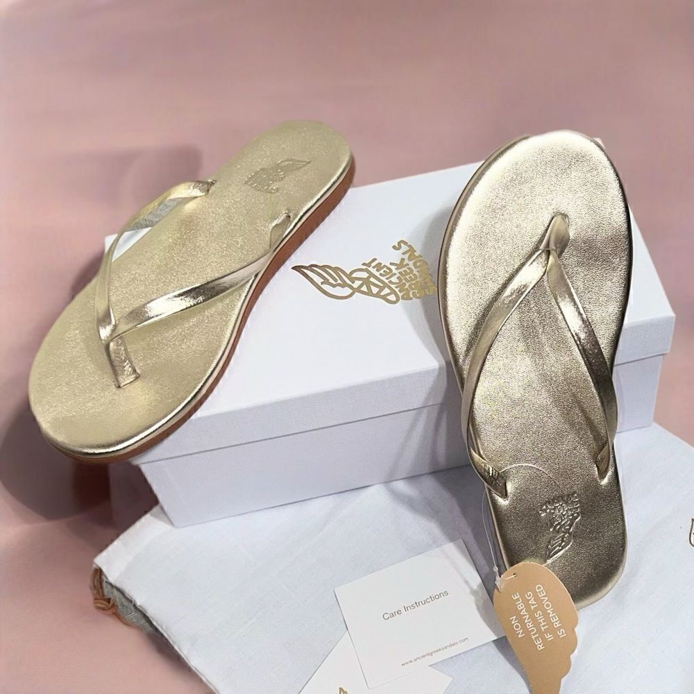 ANCIENT GREEK SAINARA Sandal in All Platinum NWB - Picture 2 of 14